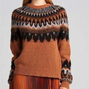 ALC Hollis Alpaca Fair Isle Sweater Allspice Size Small HTF